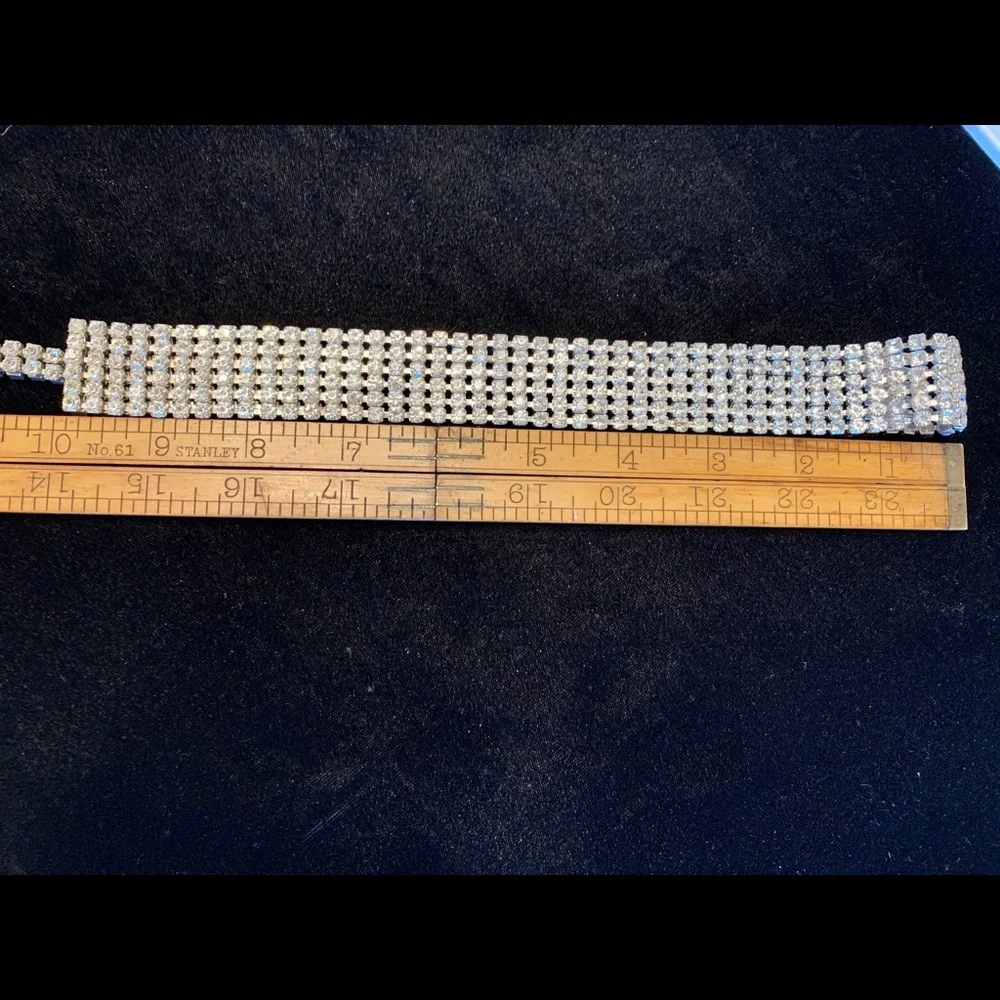 Vintage belt silvertone rhinestone costume bling